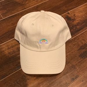 Embroidered Rainbow Beige Hat